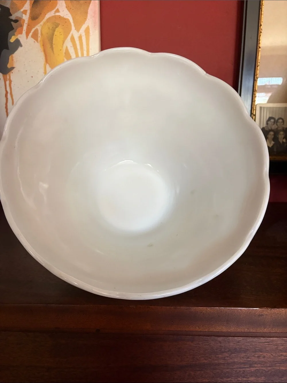 White Embossed Grape Milk Glass Decorative Bowl - Unbranded